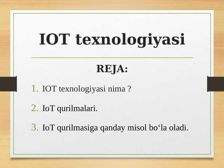 IOT texnologiyasi