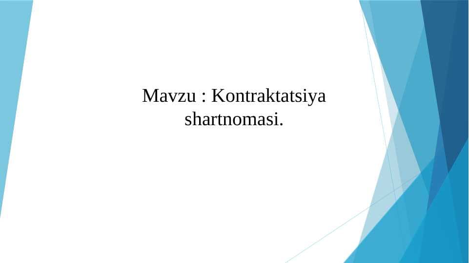 Kontraktatsiya shartnomasi