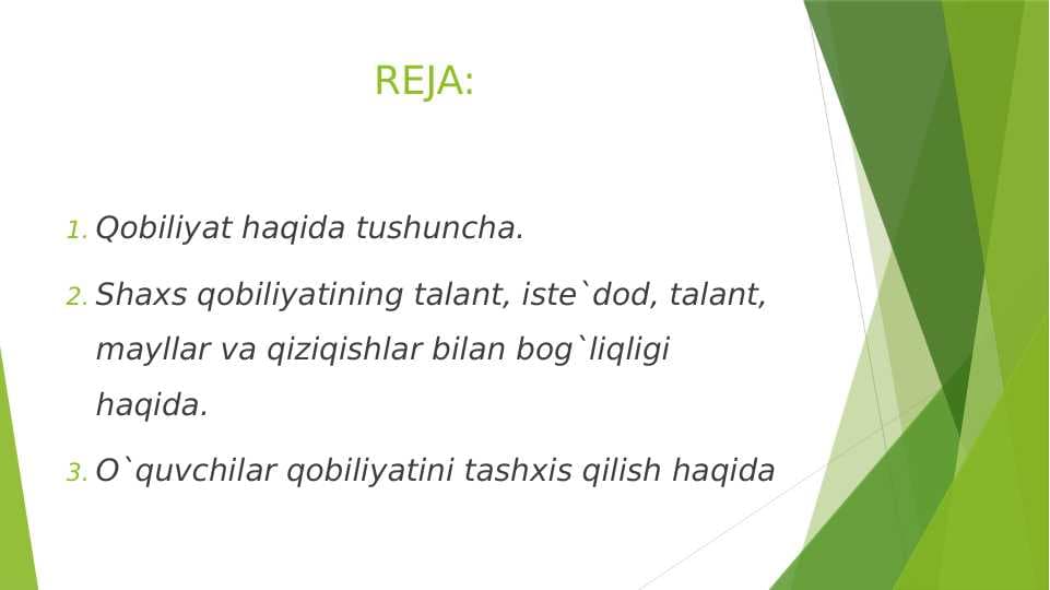 Qobiliyat haqida tushuncha