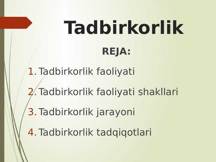 Tadbirkorlik