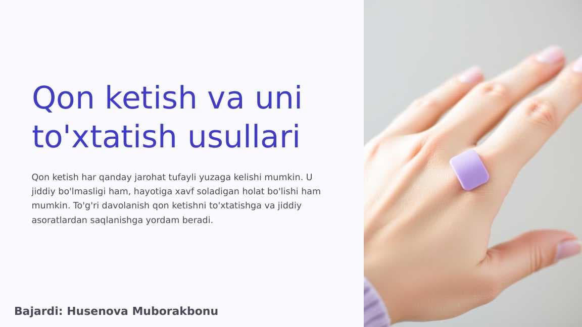 Qon ketish va uni toxtatish usullari