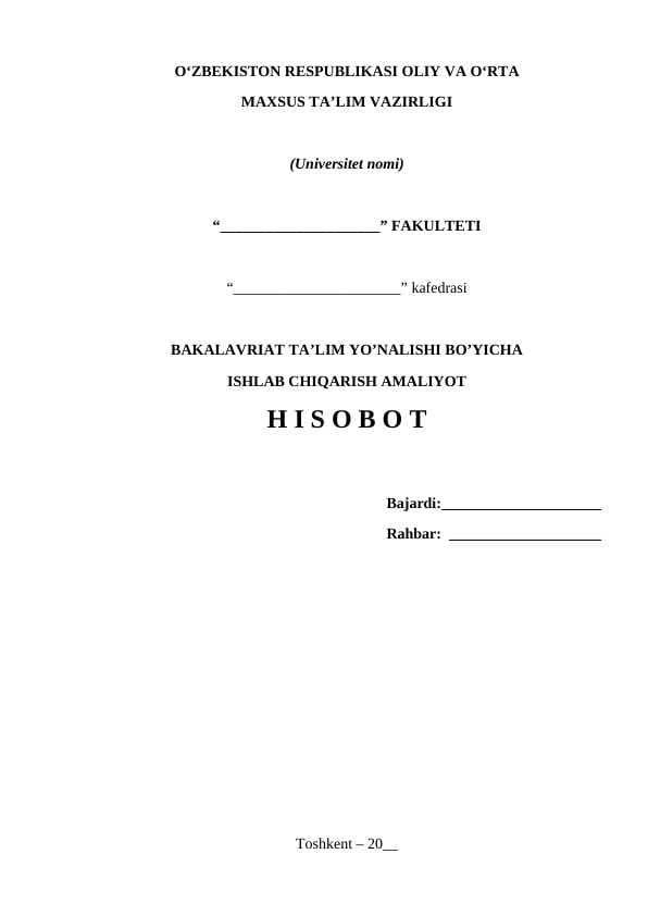 Hisobot (Milliy bank)