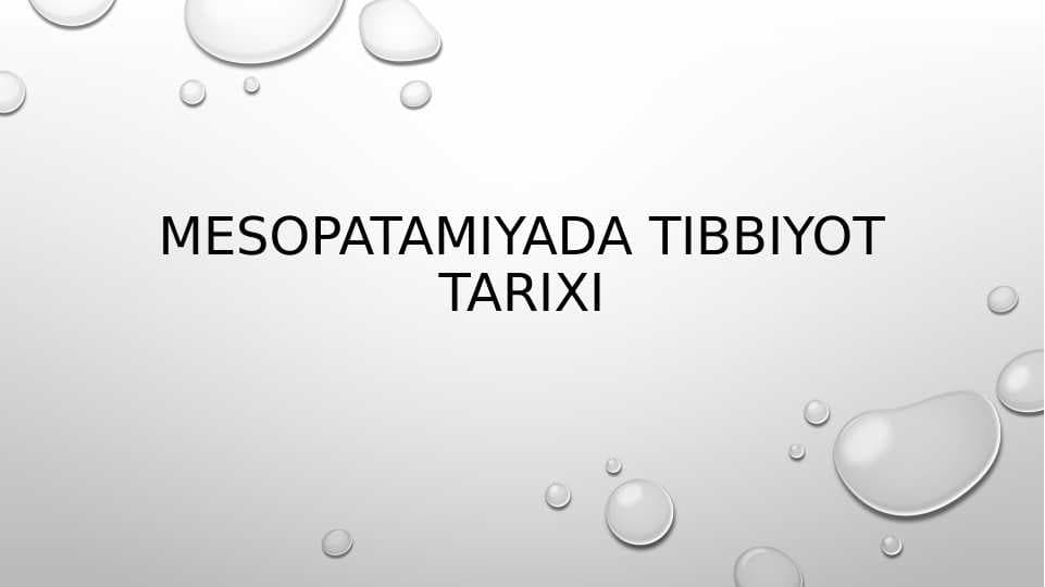 Mesopatamiyada tibbiyot tarixi