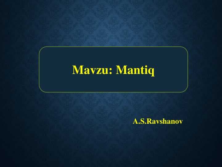 Mantiq falsafasi