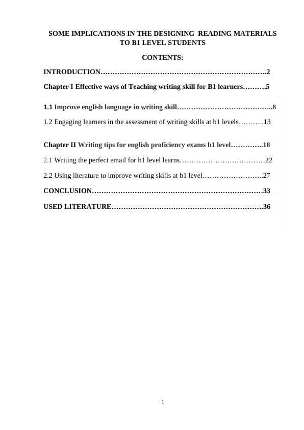SOME IMPLICATIONS IN THE DESIGNING  READING MATERIALS TO B1 LEVEL STUDENTS