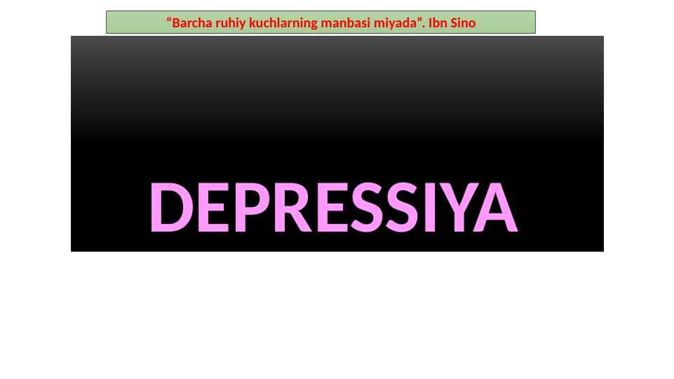 DEPRESSIYA