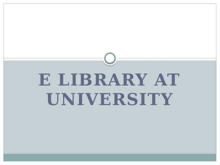 E library at university