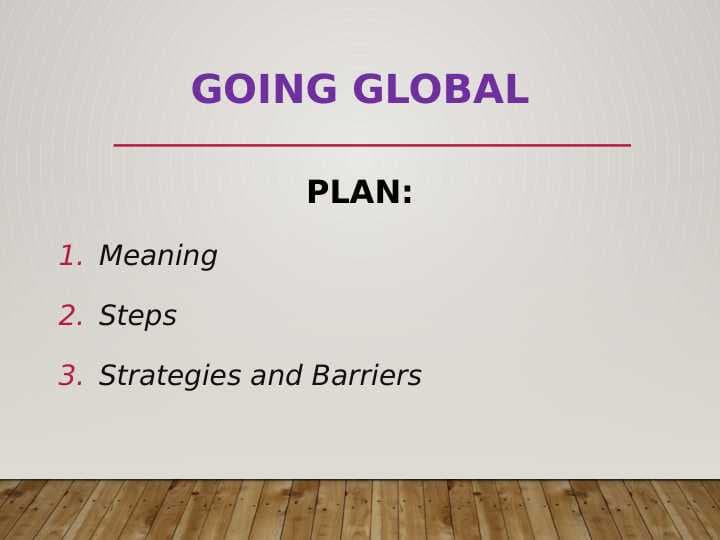 Going Global