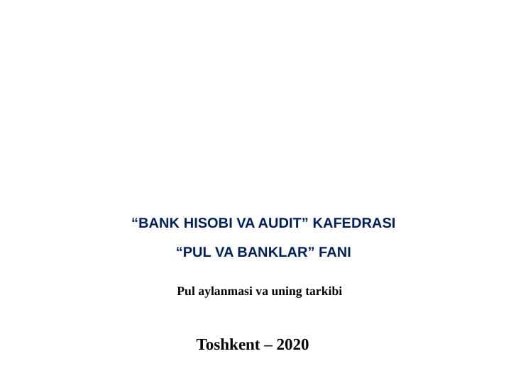 PUL AYLANMASI VA UNING TARKIBI
