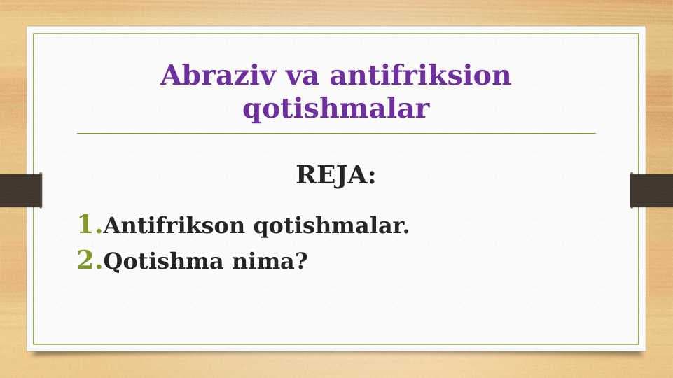 Abraziv va antifriksion qotishmalar