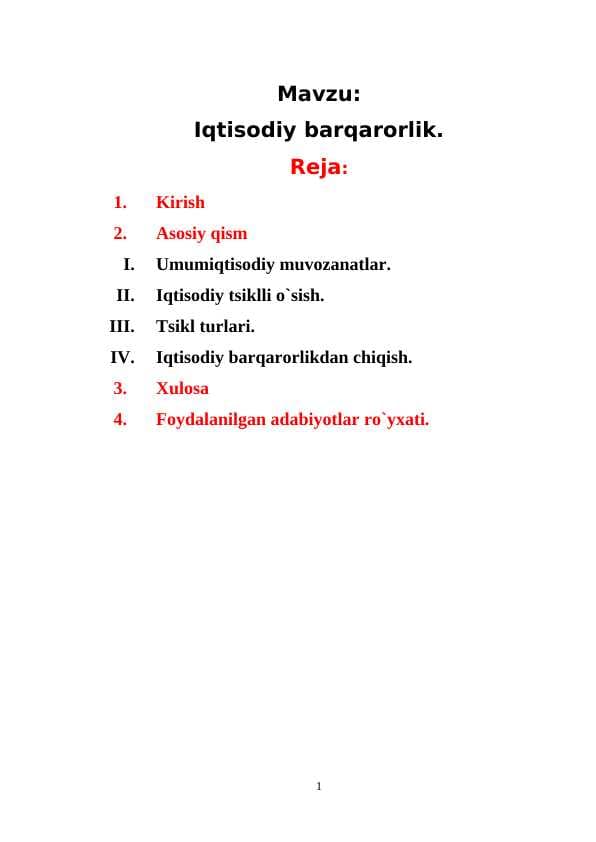 Iqtisodiy barqarorlik