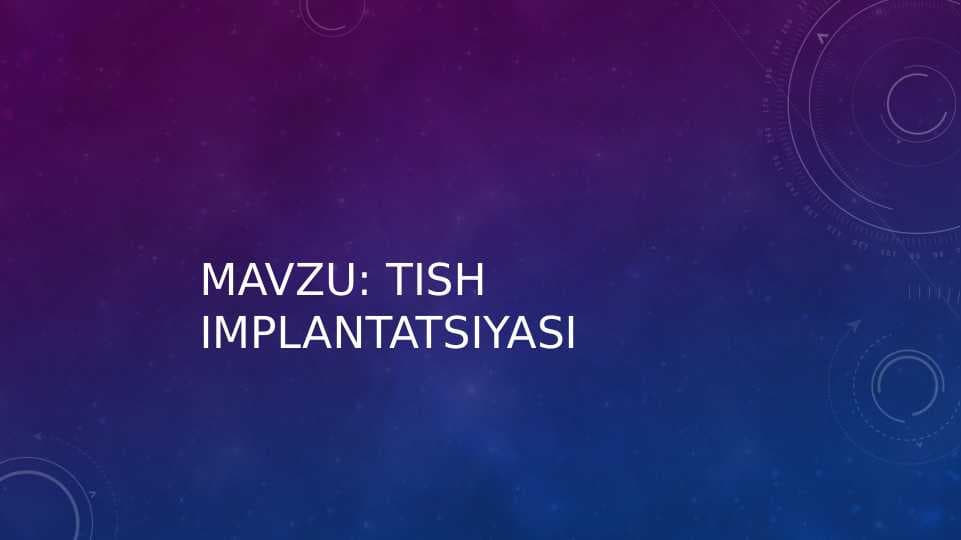 Tish implantatsiyasi