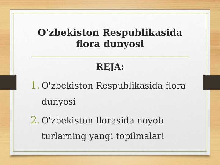 O'zbekiston Respublikasida flora dunyosi