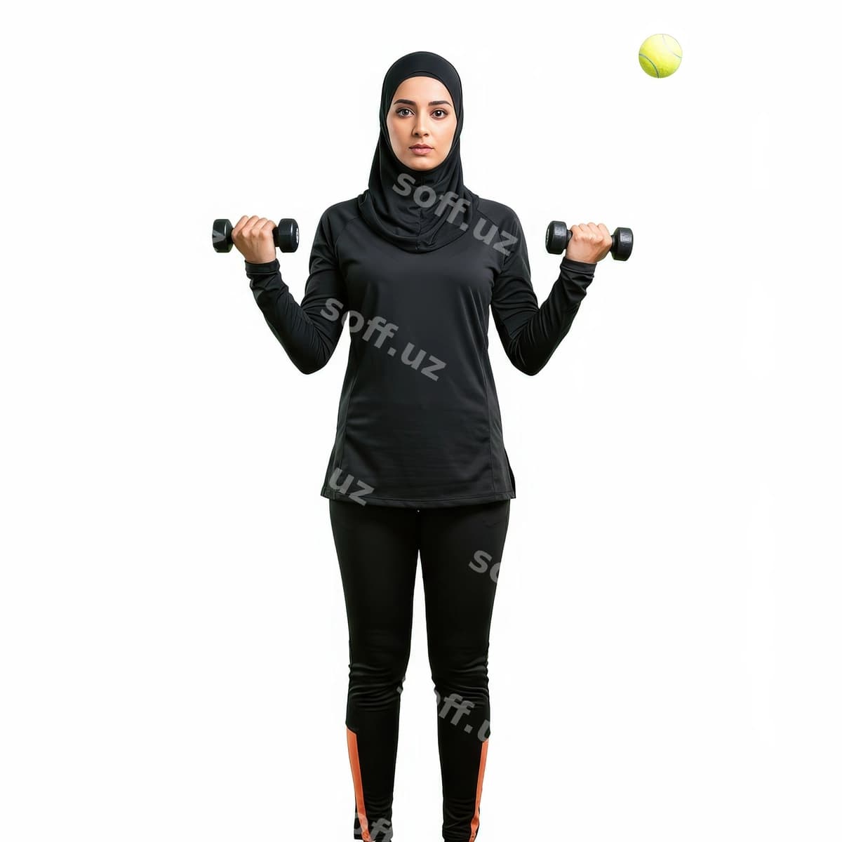 Fit muslima ayoli mashq qilmoqda | Fit muslim woman exercising