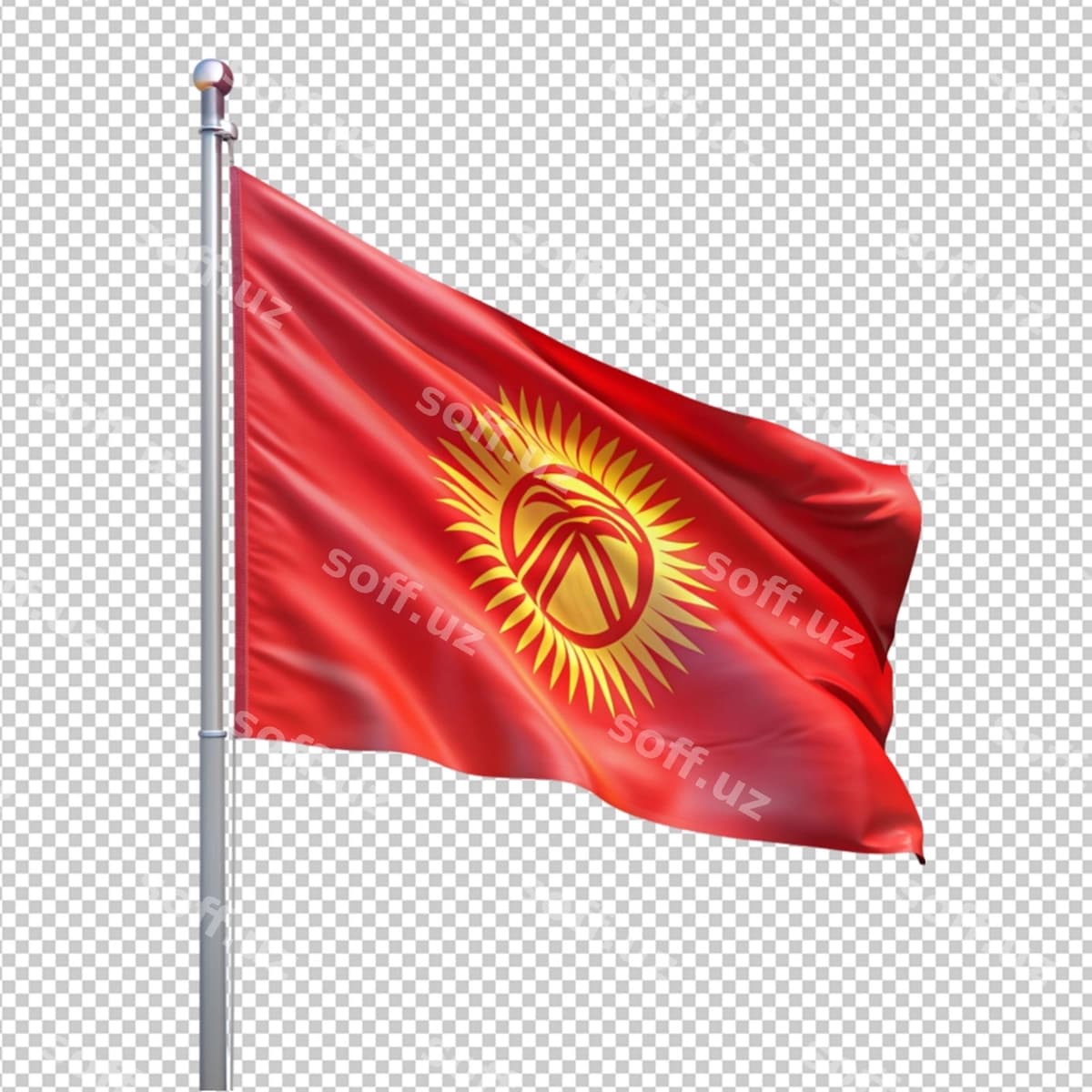 Bayroq Qirgʻiziston shaffof fonda | Flag kyrgyzstan transparent background