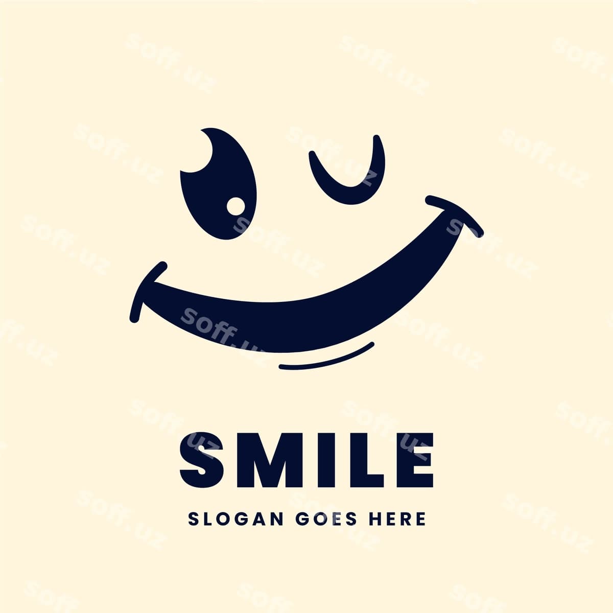 Flatsign smile logotipi | Flat design smile logo