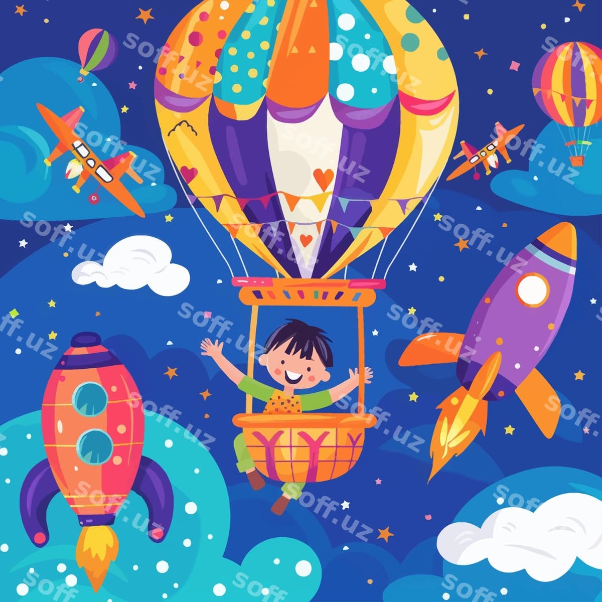 Tekkan dunyo bolalar kuni orqa fon | Flat world childrens day background