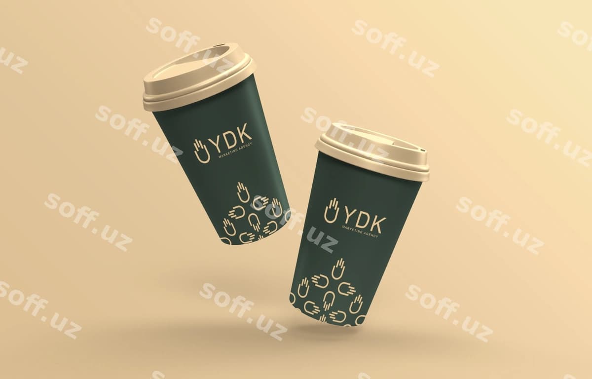 Suzuvchi qogʻoz qahve stakani namunasi | Floating paper coffee cup mockup