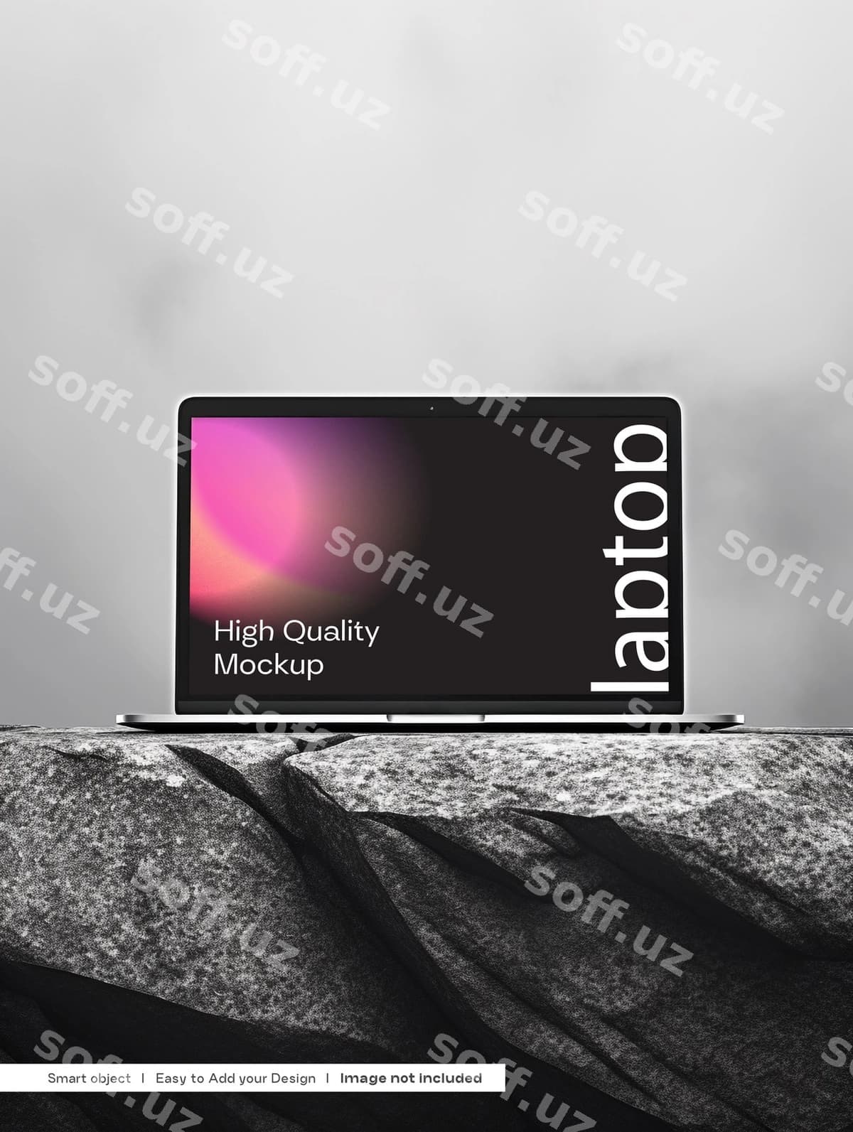 Oldinga yo'naltirilgan MacBook modeli | Front facing macbook mockup
