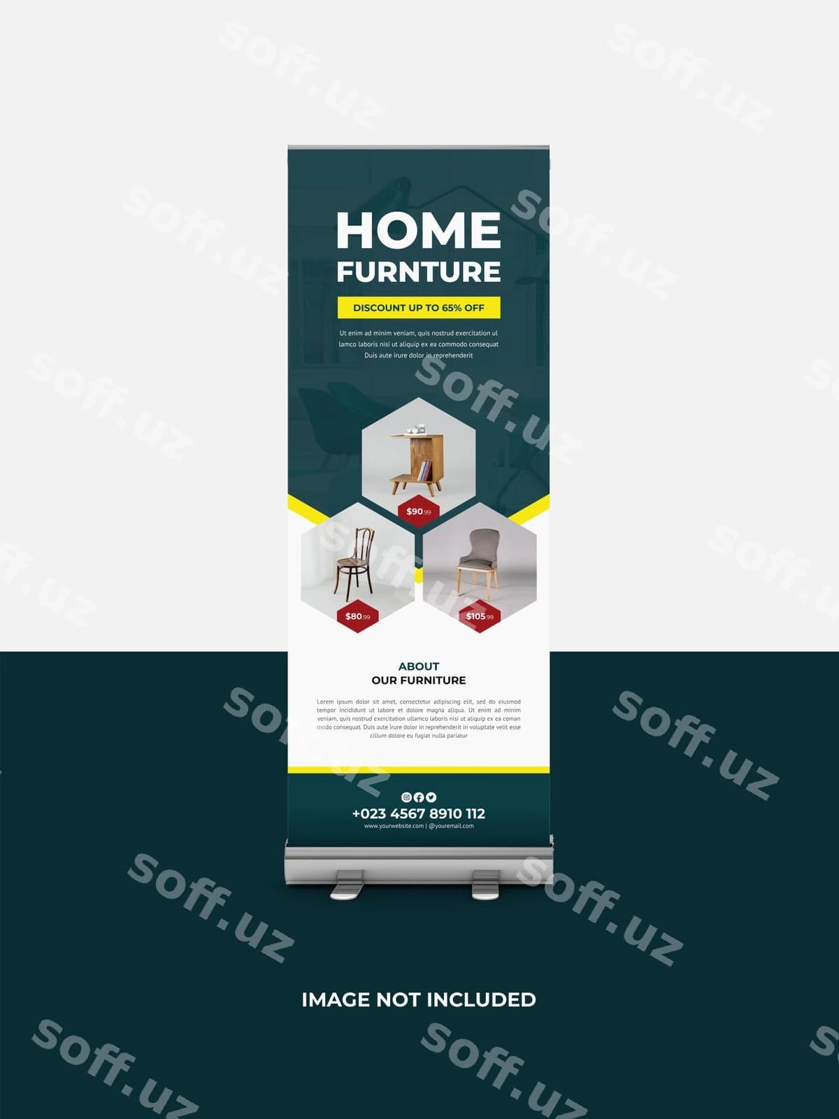 Mebel aylanma banner shablon dizayni | Furniture roll up banner template design