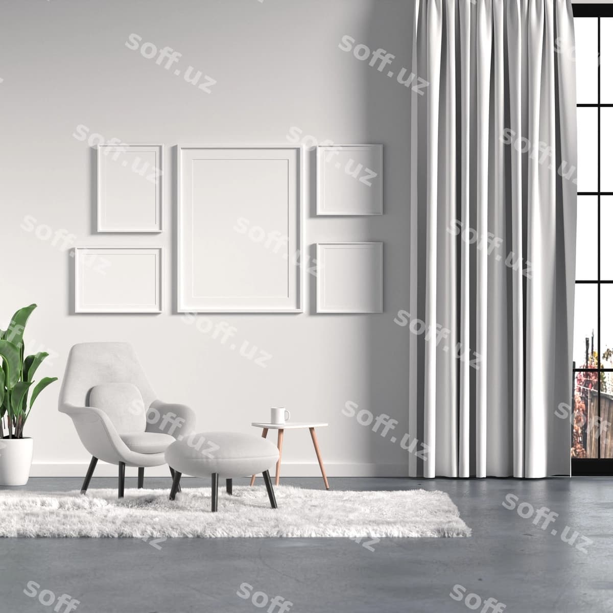 Mebel ramkali namuna | Furniture with frame mockup