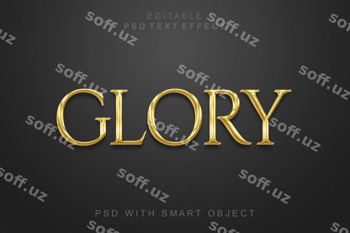 Shonа 3d matn stil effekti | Glory 3d text style effect