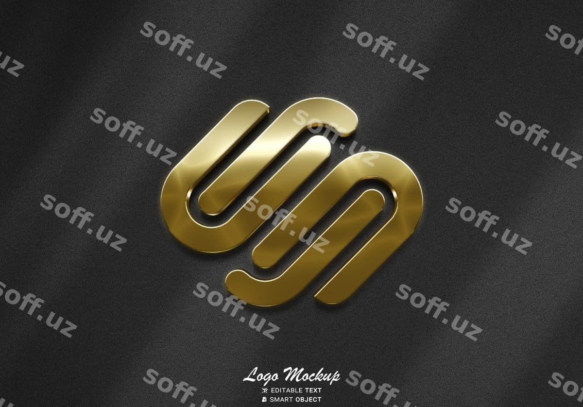 Shaffof oltin logotip namunasi | Glossy gold logo mockup
