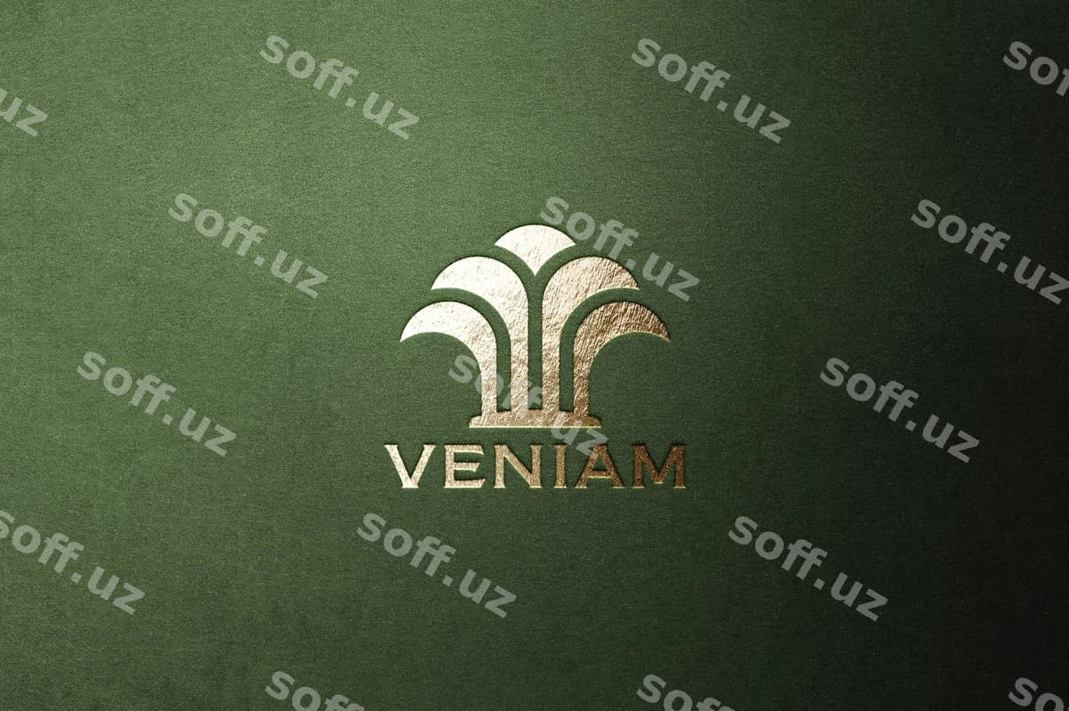 Oltin logotipi namunasi yashil orqa fonda | Gold logo mockup with green background