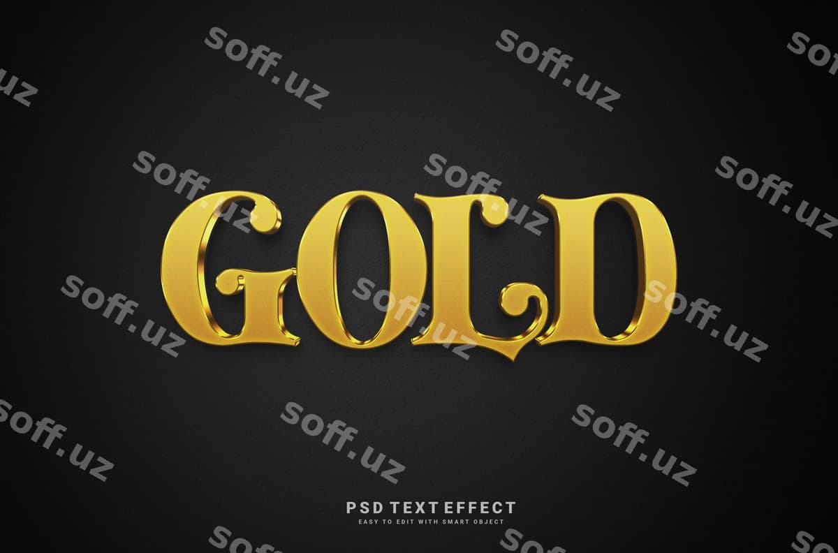 Oltin matn effekti | Gold text effect
