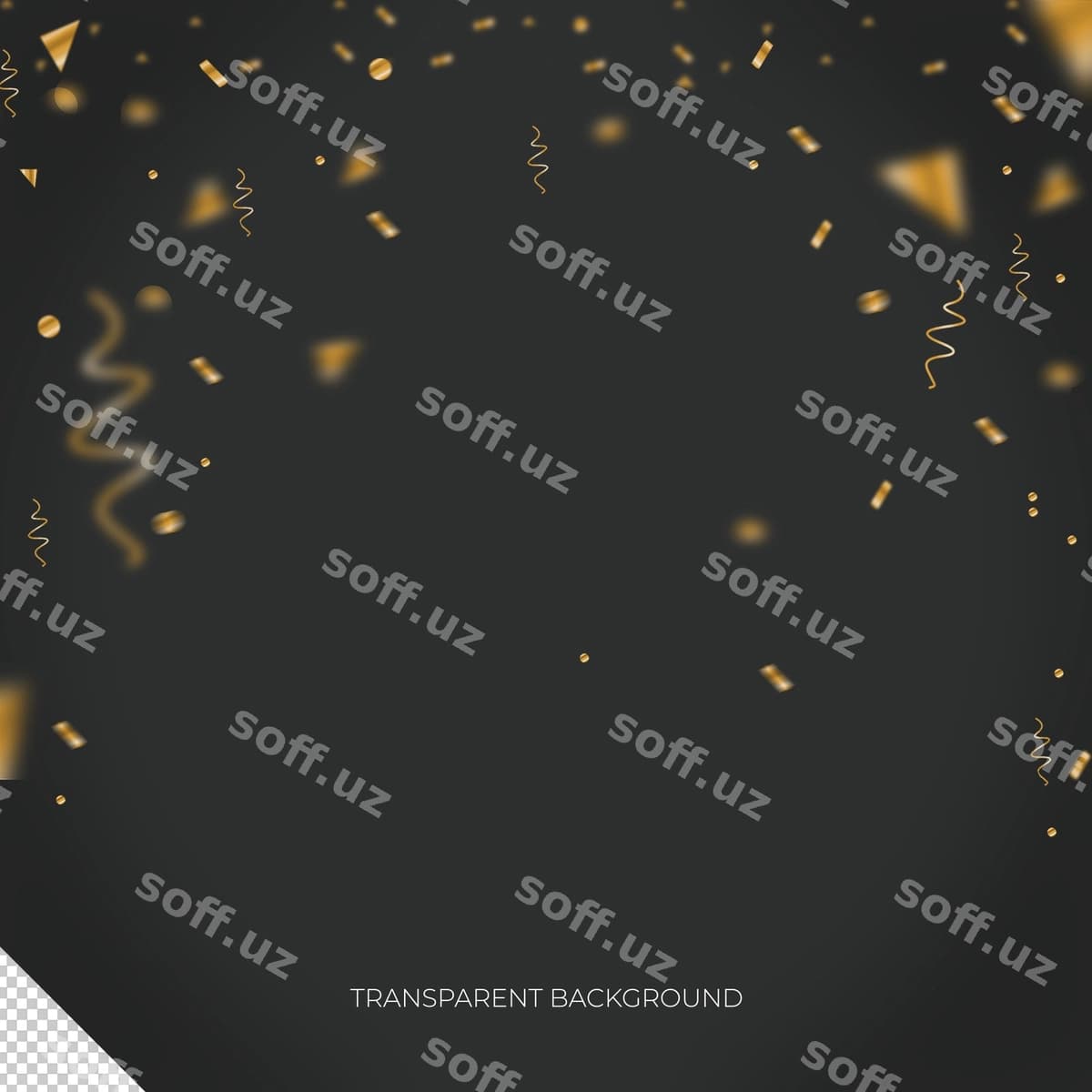 Oltin konfetti hissalari 1 qatlami | Golden confetti particles overlay 1