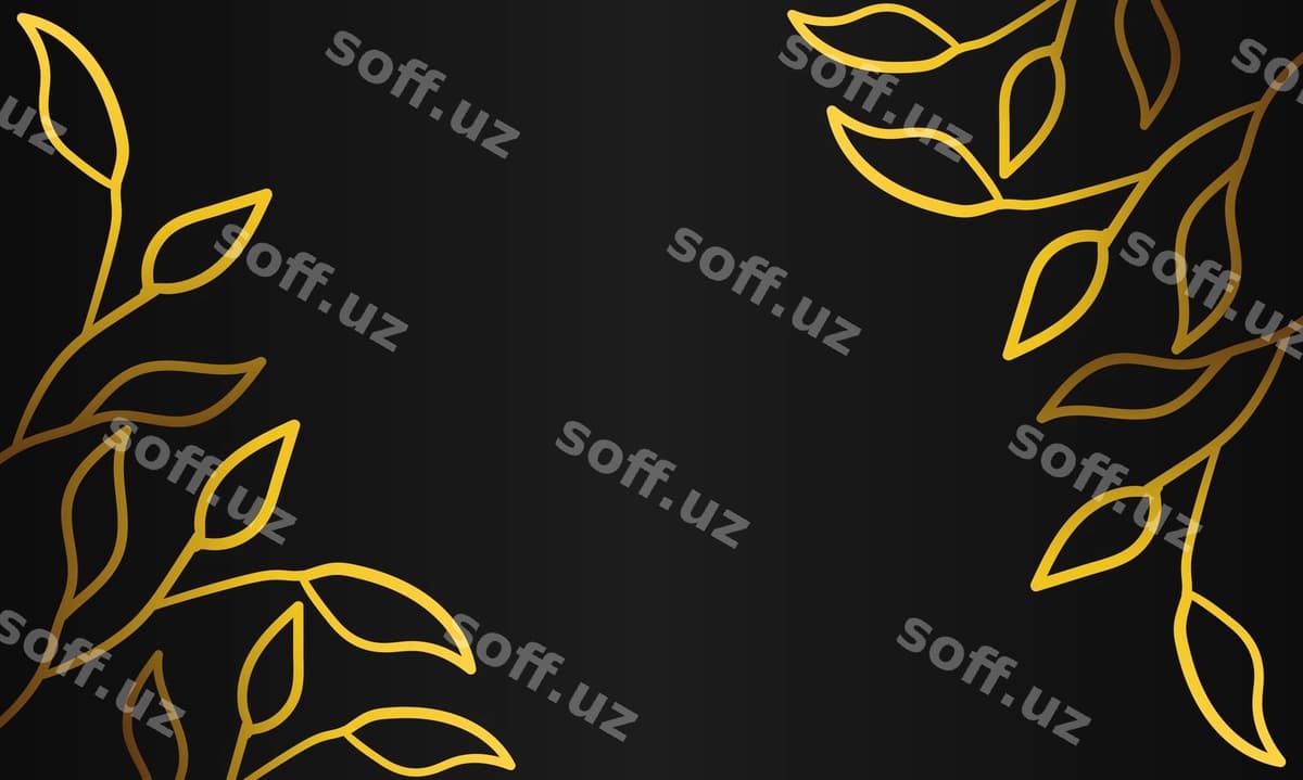 Oltin varaq bez qora orqa fonda | Golden leaf ornament black background