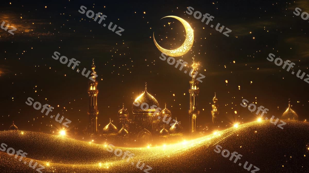 Oltin masjid hilol | Golden mosque crescent moon