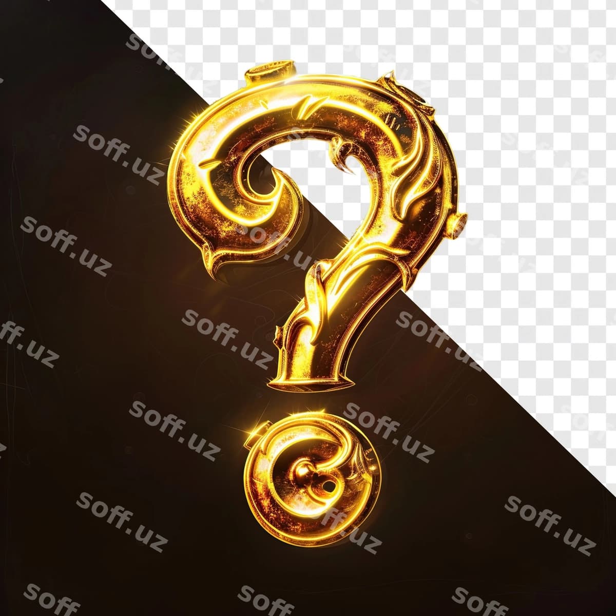Oltin savol belgisi ikonka o'yin san'at uslubi | Golden question mark icon game art style