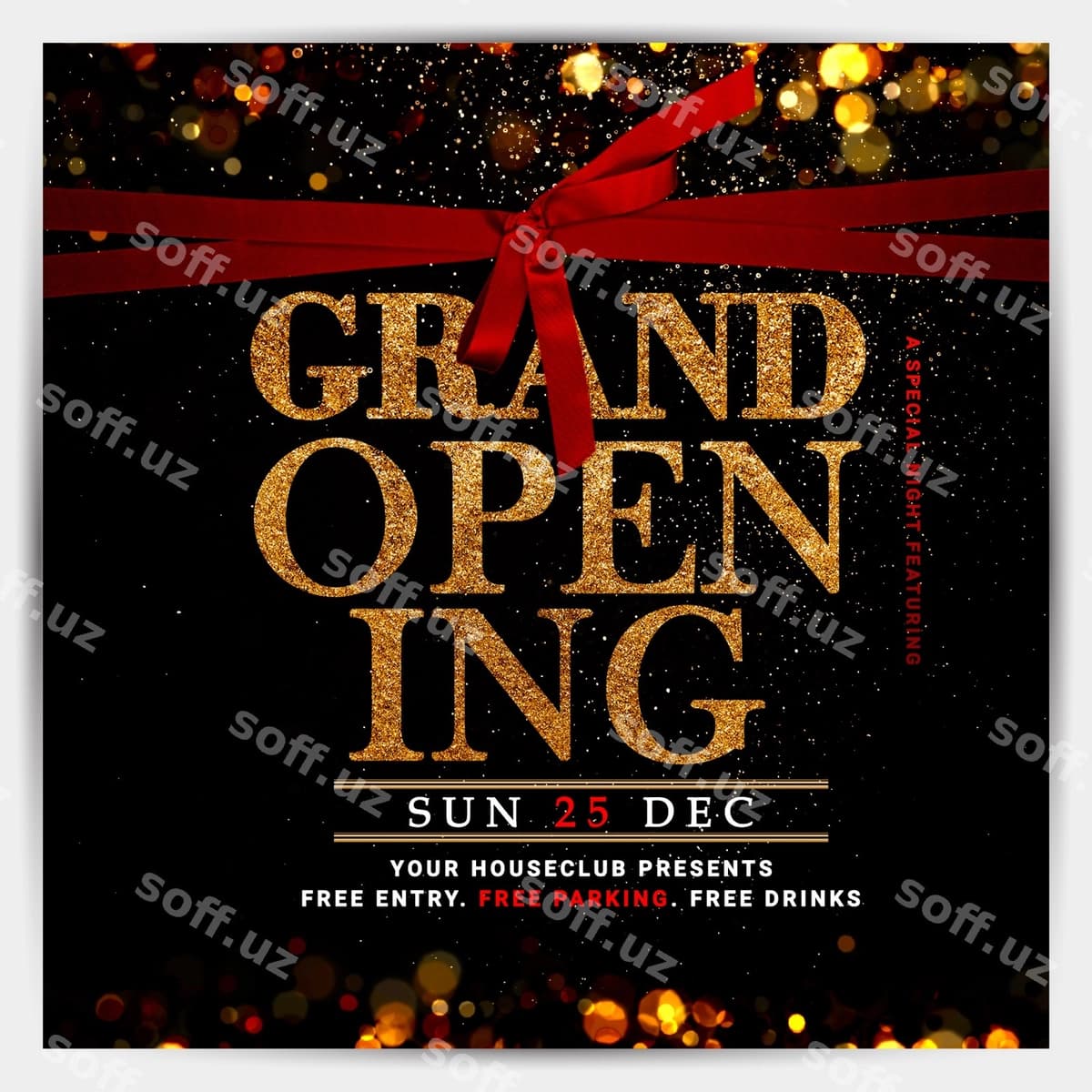 Katta ochildishi marsho flyer shabloni | Grand openning party flyer template