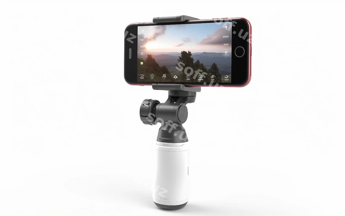 Qo'lda tutiladigan gimbal oq fonda | Handheld gimbal white background