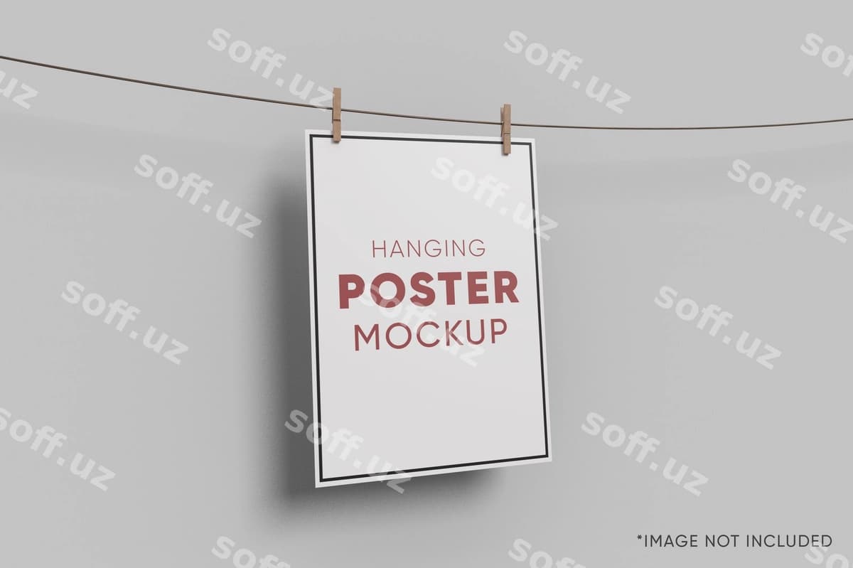Poster mockupni ashirish | Hanging poster mockup