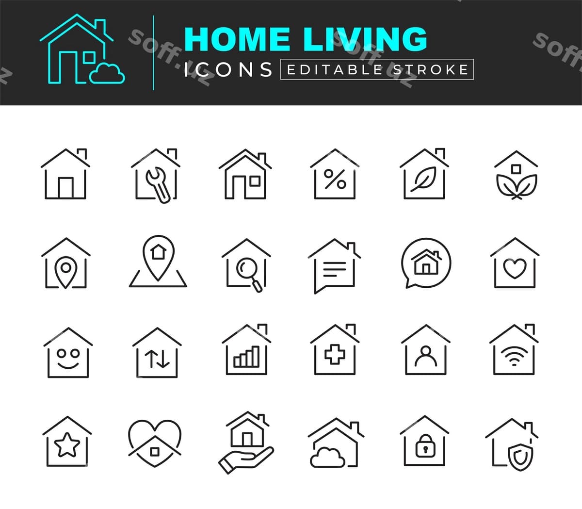 Uy chiziq ikonlar to'plami uy ikonasi vektor | Home line icon set house icon vector