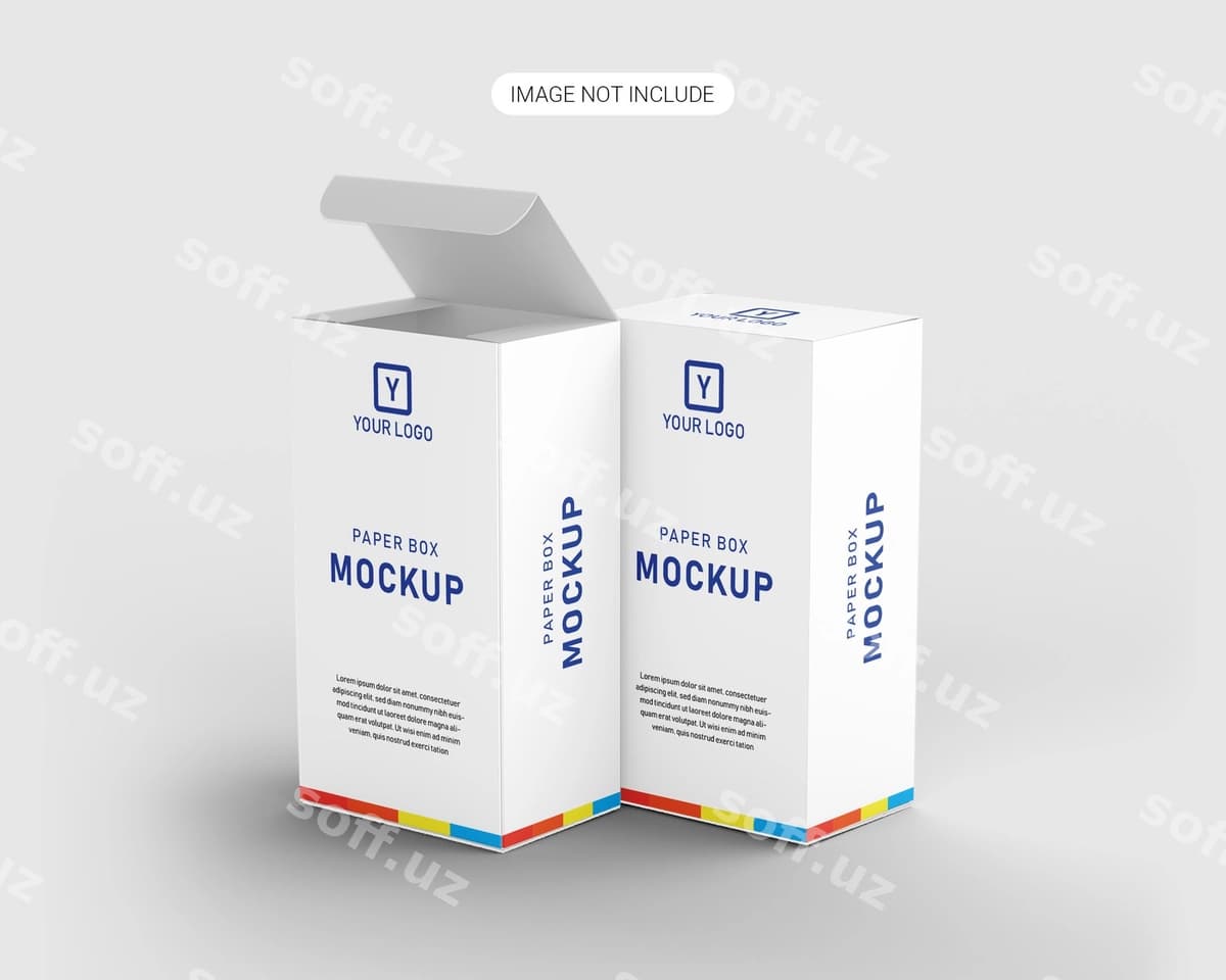 Gorizontal quticha mockup pochg'a mockup | Horizontal box mockup packgaing mockup