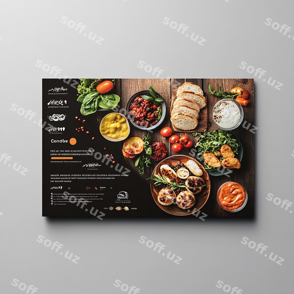 Gorizontal flyer joylashuvi Ovqat kompaniyasi | Horizontal flyer layout food company