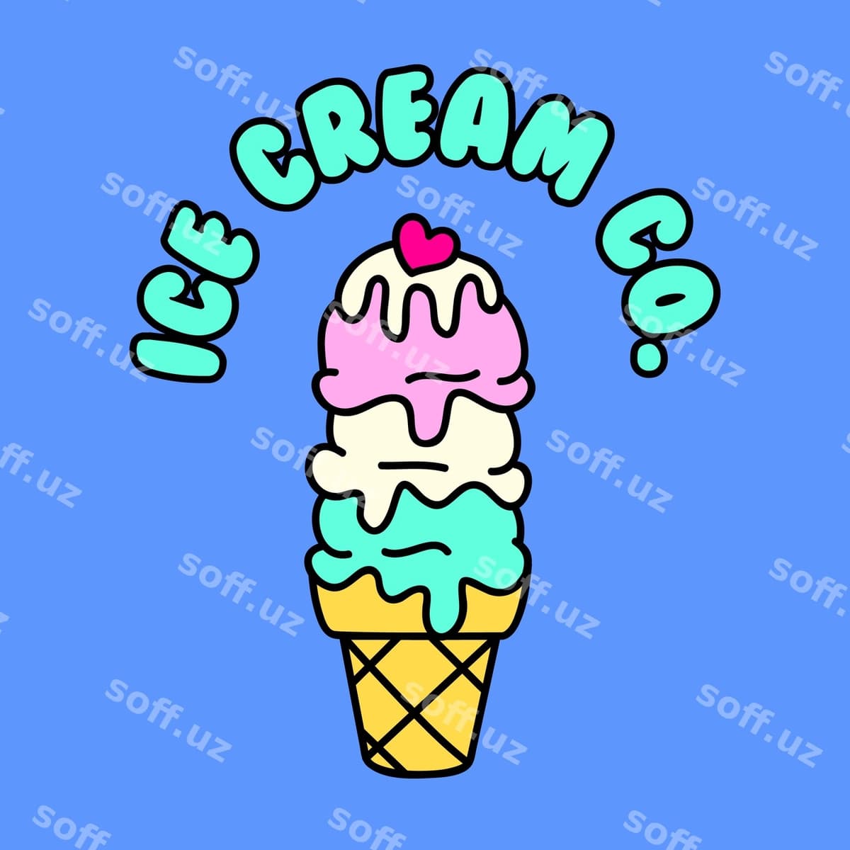 Yurak shaklidagi muzza konfetasi | Ice cream cone with heart top