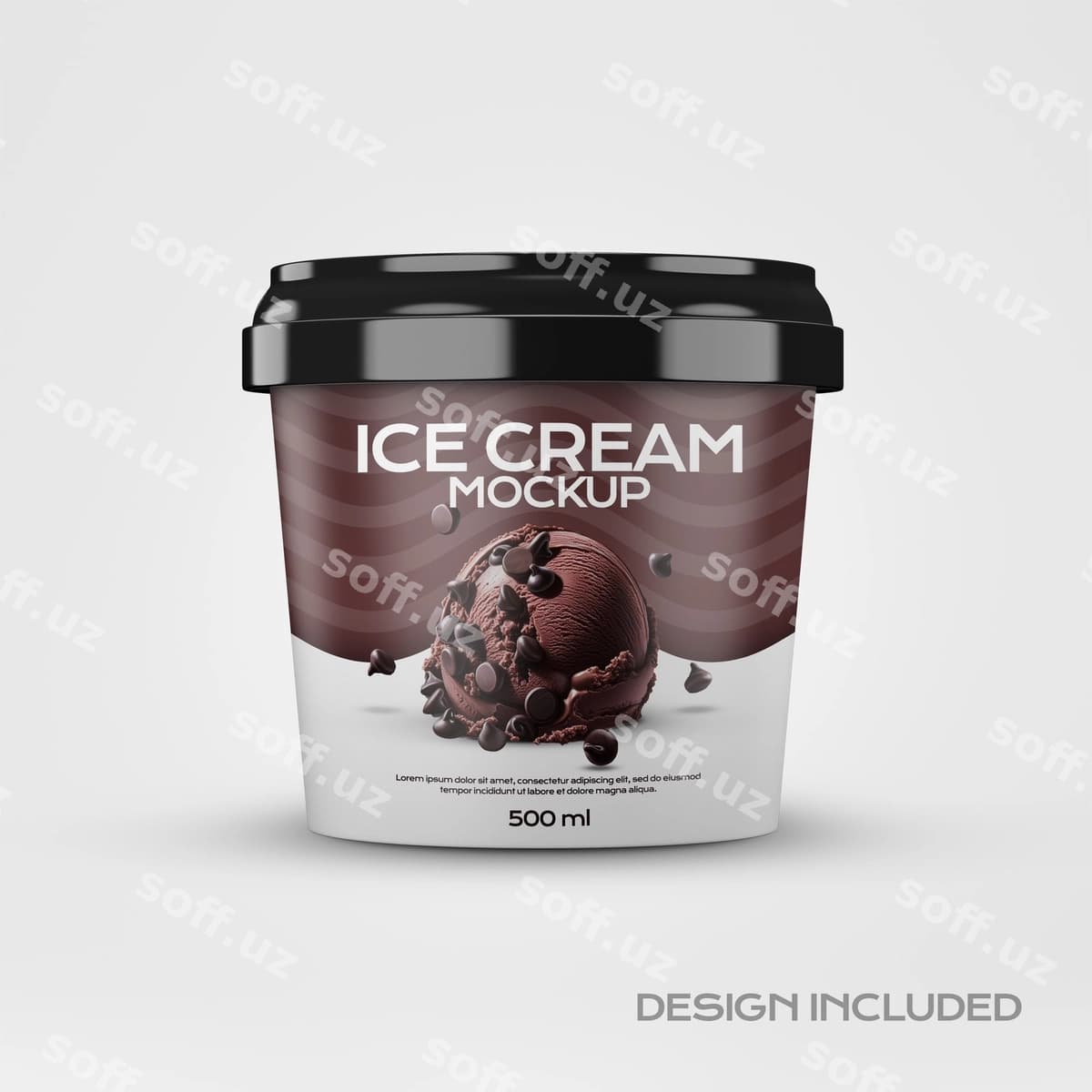 Muzqaymoq mockup 300 ml | Ice cream mockup 300ml