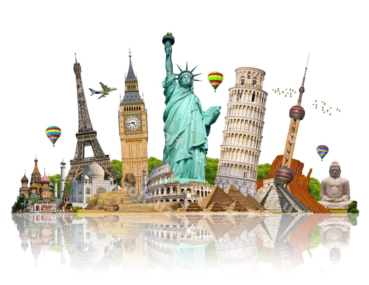 Mashhur monument illustratsiyasi dunyoda | Illustration famous monument world
