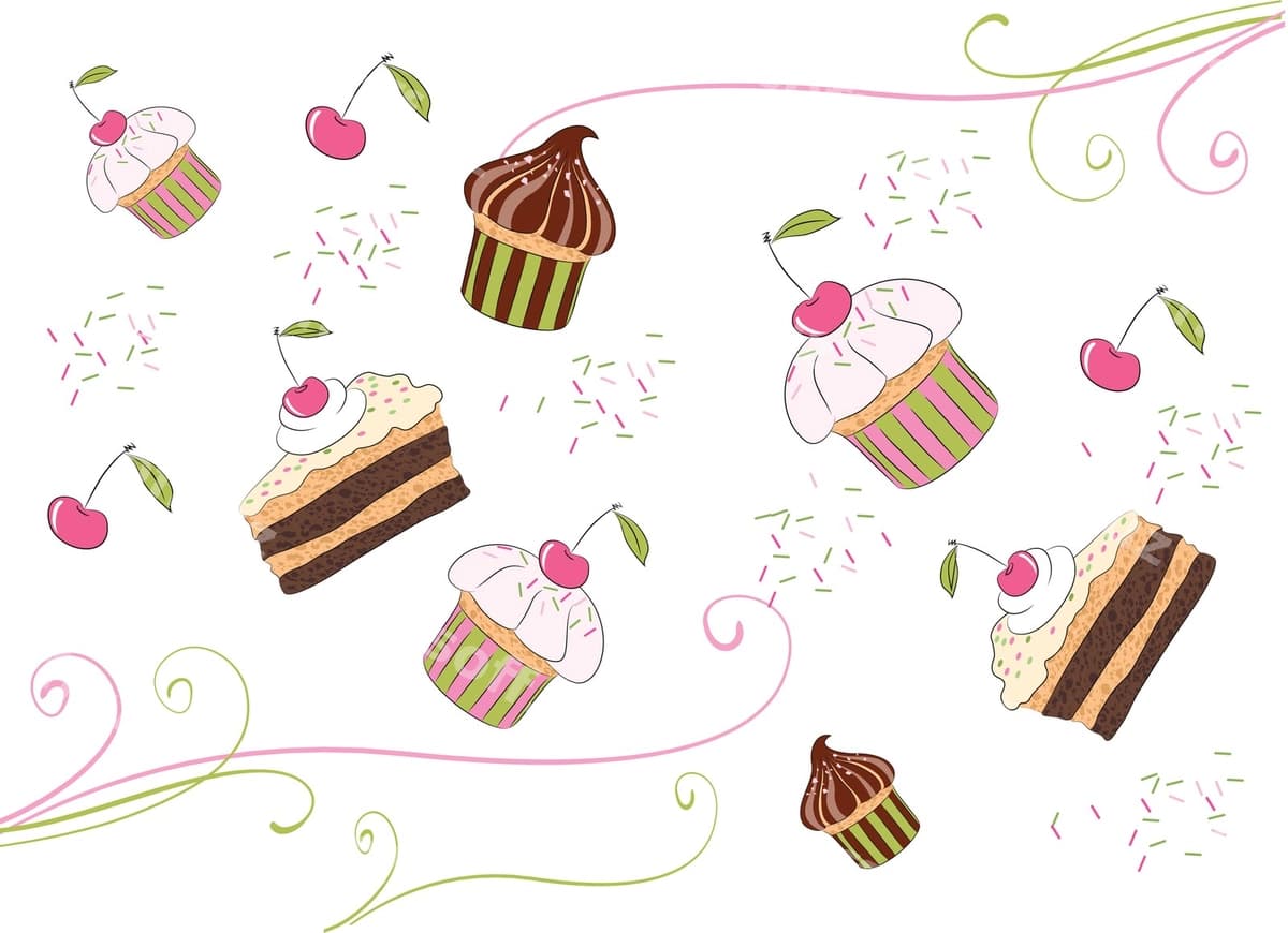 Illustratsiyalar shokoladli tortlar bilan cherri | Illustrations chocolate cakes with cherry