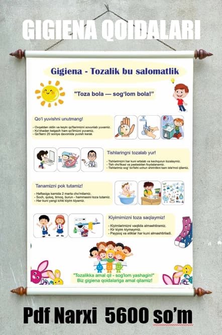 Gigiena qoidalari plakati A3/A4