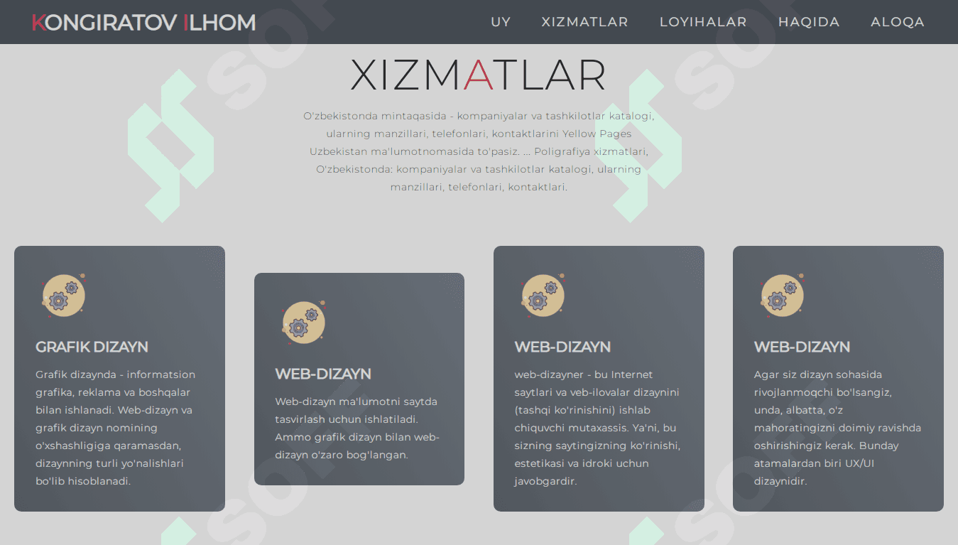 Portfolio - Web sayti