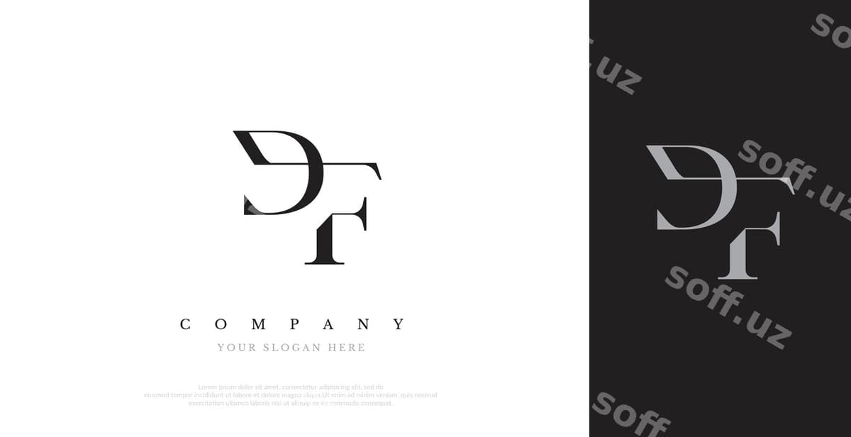 Boshlang'ich df logotip dizayni vektori | Initial df logo design vector