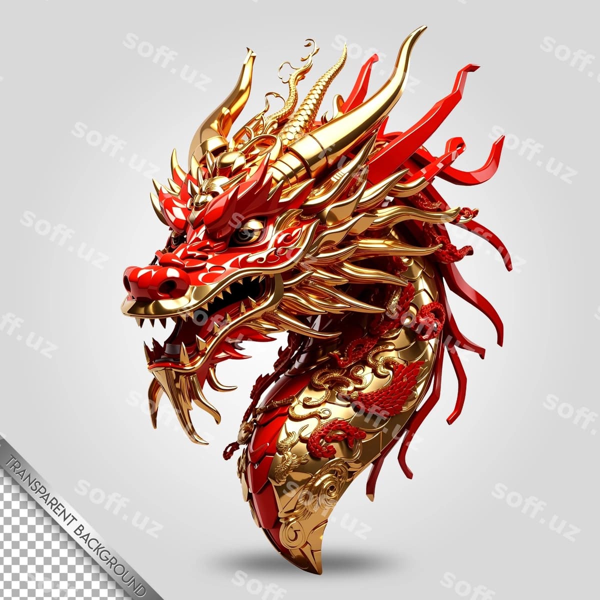 Yapon draguni shaffof orqa fonda | Japanese dragon transparent background