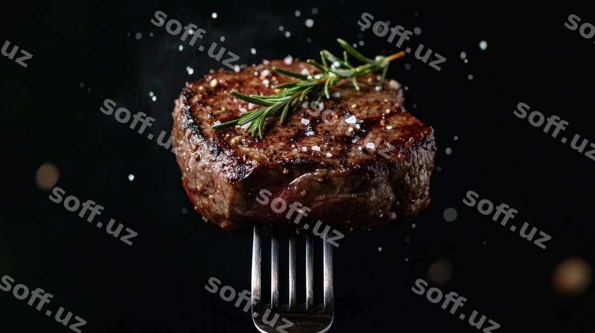 Suvidli grilllangan steyk rozmarin tuz bilan | Juicy grilled steak with rosemary salt