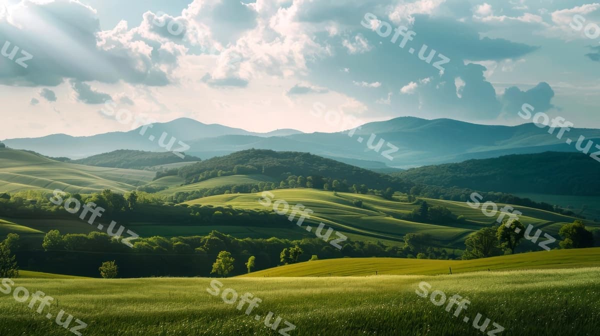 Manzara go'zal tepa, quyoshli kun, yoz | Landscape beautiful hill sunny day summer
