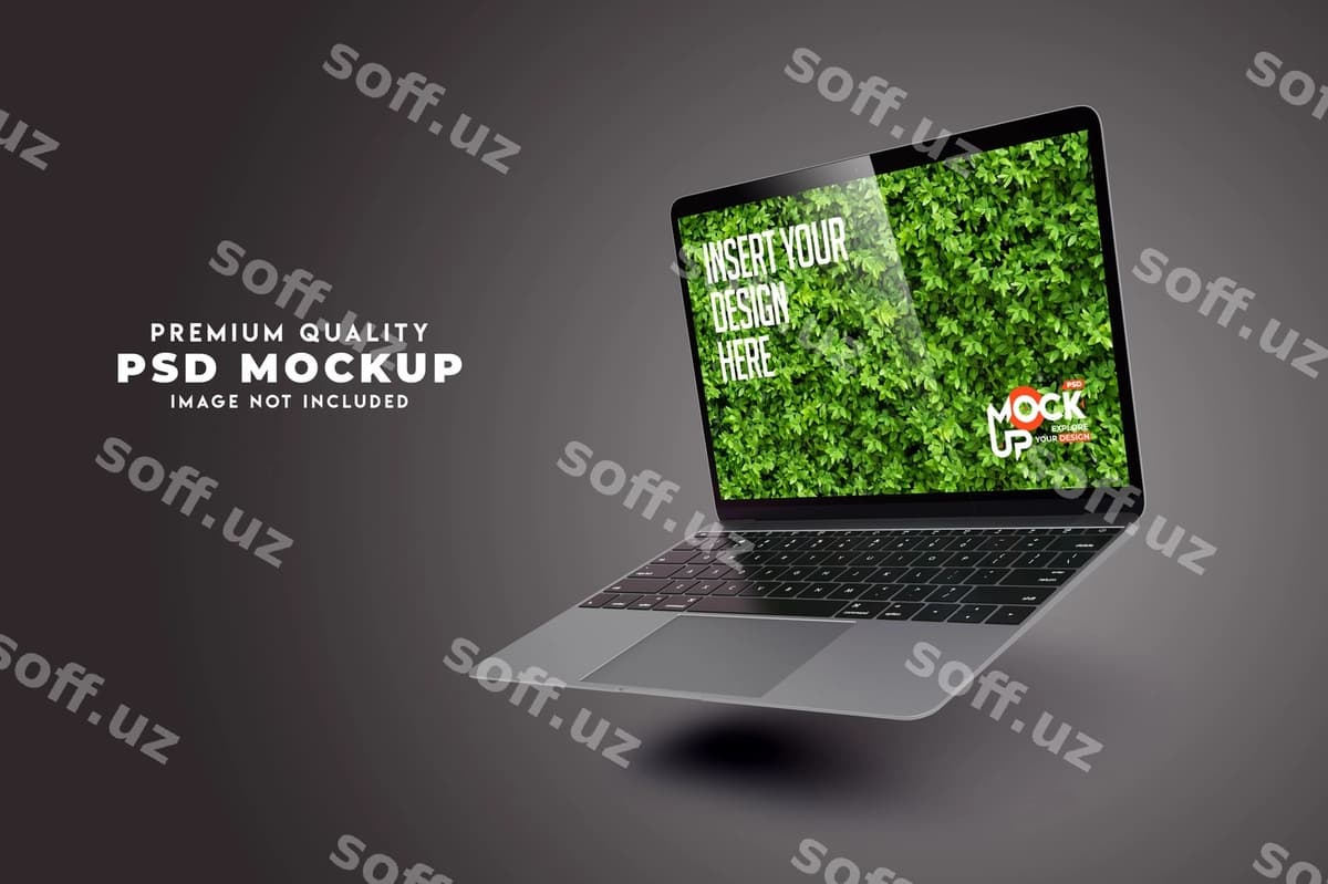 Noutbuk namuna dizayni premium PSD | Laptop mockup design premium psd